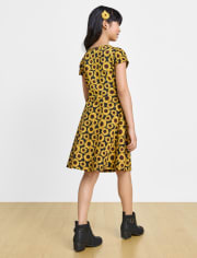 Girls Sunflower Skater Dress