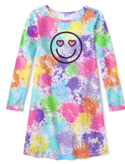 Chemise de nuit à éclaboussures de sourire pour filles