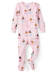 Baby And Toddler Girls Ballerina Snug Fit Cotton One Piece Pajamas