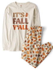 Unisex Adult Matching Family It's Fall Y'all Cotton Pajamas