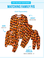 Unisex Adult Matching Family Glow Jack-O-Lantern Cotton Pajamas