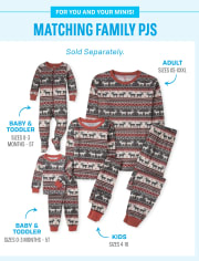 Pijama unisex de algodón Fairisle con oso familiar a juego para adultos