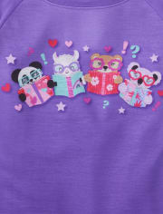 Pijamas de animales leyendo para niñas