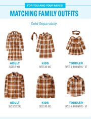 Girls Matching Family Plaid Flannel Shirt Dress