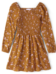 Girls Mommy And Me Floral Smocked Dress