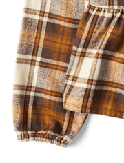 Womens Matching Family Plaid Flannel Peplum Top