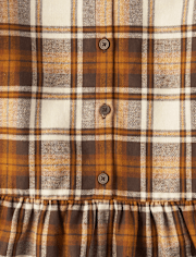 Womens Matching Family Plaid Flannel Peplum Top