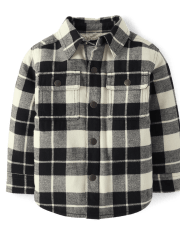 Baby And Toddler Boys Plaid Sherpa-Lined Shacket