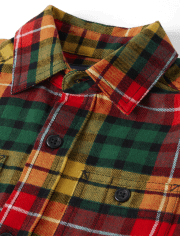 Camisa con botones de franela a cuadros para niños