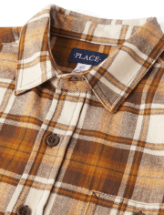 Mens Matching Family Plaid Flannel Button Up Shirt
