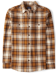 Mens Matching Family Plaid Flannel Button Up Shirt