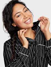 Womens Print Satin Pajamas