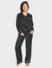 Womens Print Satin Pajamas