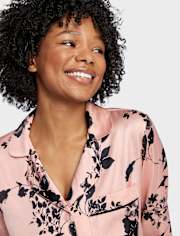 Womens Print Satin Pajamas