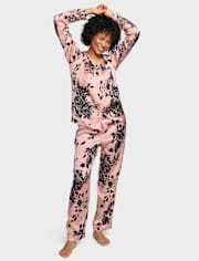 Womens Print Satin Pajamas