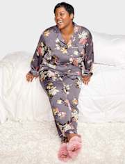 Womens Print Satin Pajamas