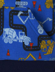 Baby And Toddler Boys Construction Truck Sherpa-Lined Hoodie