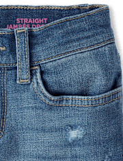 Girls Roll-Cuff Straight Jeans