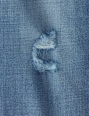 Girls Roll-Cuff Straight Jeans