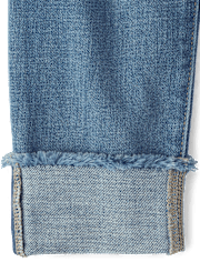 Girls Roll-Cuff Straight Jeans