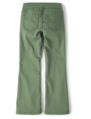 Girls Knit Twill Pull On Flare Pants
