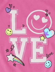 Top con estampado de niñas con lazo al frente