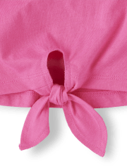 Top con estampado de niñas con lazo al frente