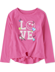 Top con estampado de niñas con lazo al frente