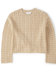 Girls Metallic Stitched Sweater