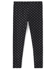 Leggings con estampado de lunares metalizados para niñas