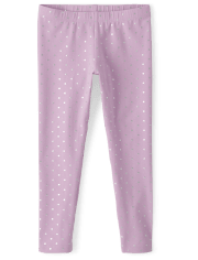 Leggings con estampado de lunares metalizados para niñas