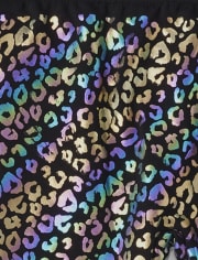 Girls Mix And Match Foil Leopard Print Knit Fleece-Lined Leggings 2-Pack