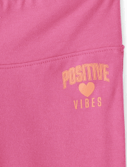 Girls Positive Vibes High Rise Flare Leggings