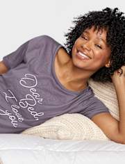 Camiseta para dormir con estampado gráfico para mujer