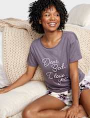 Camiseta para dormir con estampado gráfico para mujer