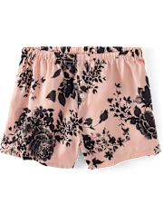 Womens Floral Satin Pajama Shorts