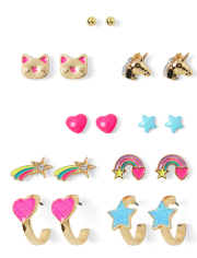 Girls Rainbow Earrings 9-Pack
