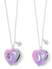 Girls Unicorn BFF Locket Necklace 2-Pack