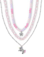 Paquete de 3 collares a capas de unicornio para niñas