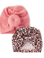 Baby Girls Leopard Turban Headwrap 2-Pack