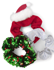 Girls Christmas Scrunchie 3-Pack