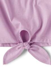 Top de niñas con lazo de mariposa en la parte delantera