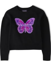 Girls Butterfly Sweater