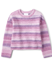 Girls Ombre Striped Sweater