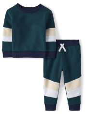 Baby And Toddler Boys Colorblock 2-Piece Set