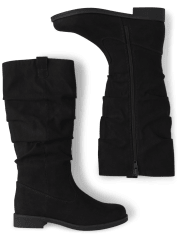 Girls Slouch Faux Suede Tall Boots