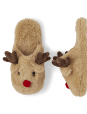 Unisex Adult Matching Family Reindeer Slippers