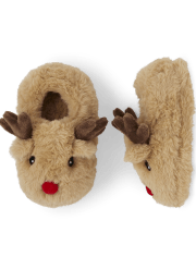 Unisex Toddler Matching Family Reindeer Slippers