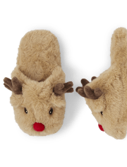 Pantuflas familiares de reno a juego unisex para niños