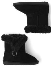 Toddler Girls Buckle Faux Fur Chalet Boots